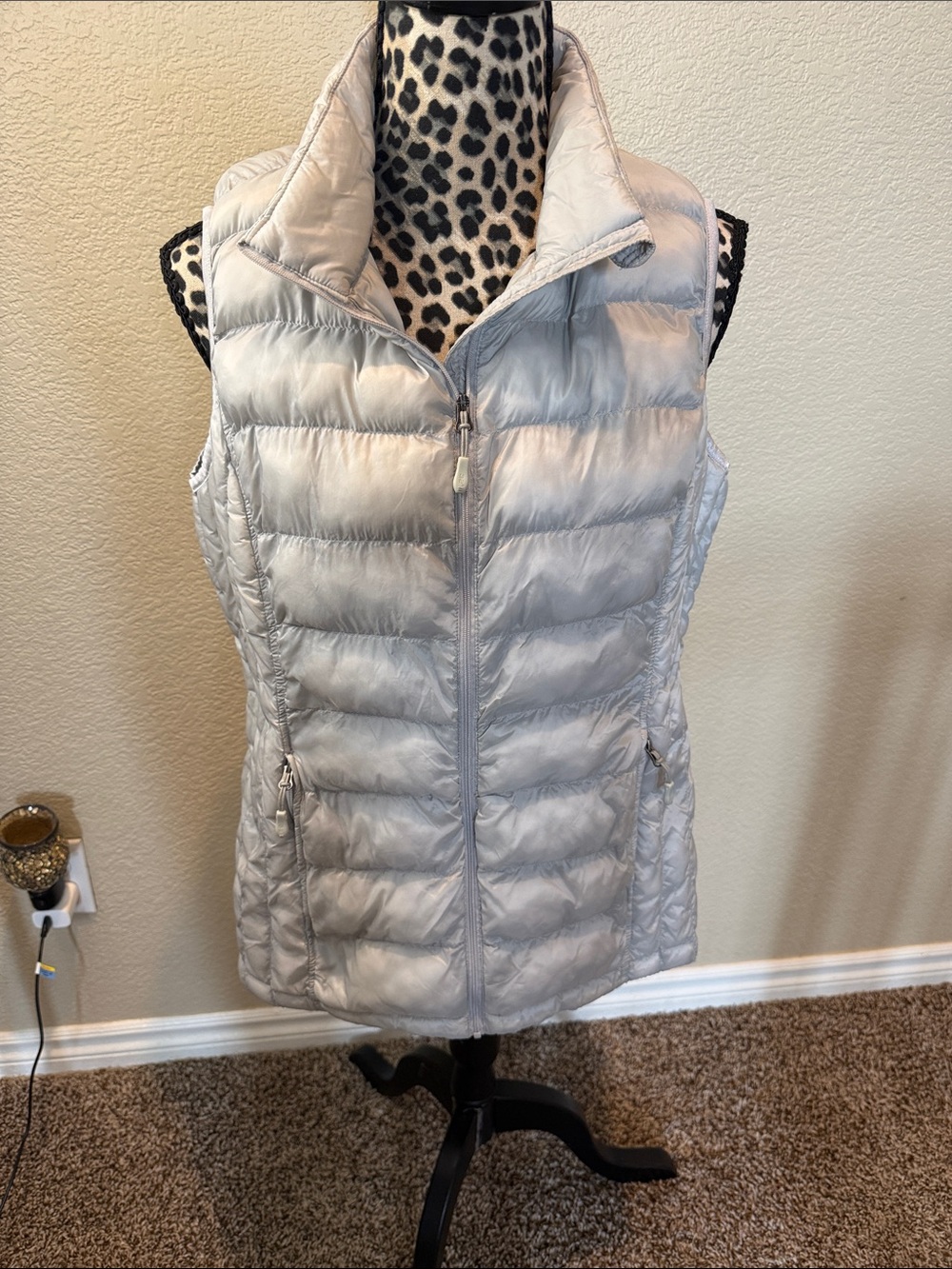 32 Degrees Light Gray Quilted Packable Vest